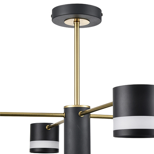 Люстра потолочная 8*GX53 8240/8C черный, латунь Comfi LANIKA Lumion