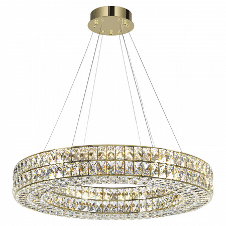 Хрустальная подвесная светодиодная люстра 85W 4000К 4926/85L золото Panta Odeon Light