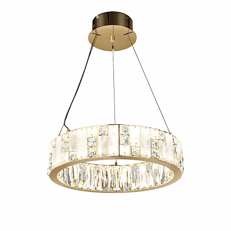 Подвесная хрустальная светодиодная люстра 60W 3700К 5072/60L золото Crossa Odeon Light