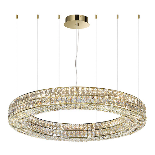 Хрустальная подвесная светодиодная люстра 98W 4000К 4926/98L золото Panta Odeon Light