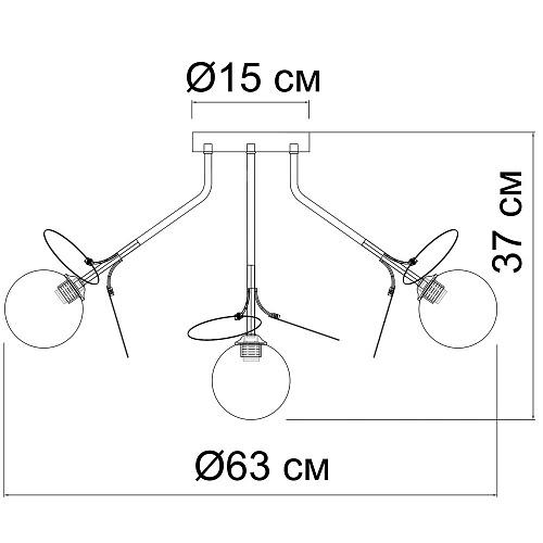 Люстра на штанге 7*G9 A1369PL-7SG золото Peacock Arte Lamp