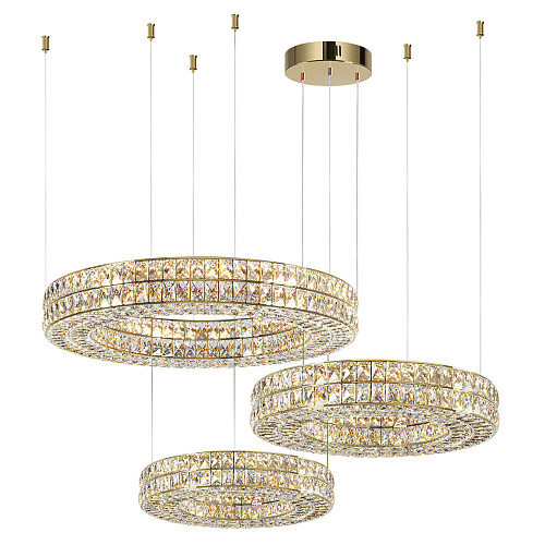 Хрустальная подвесная светодиодная люстра 85W 4000К 4926/85L золото Panta Odeon Light