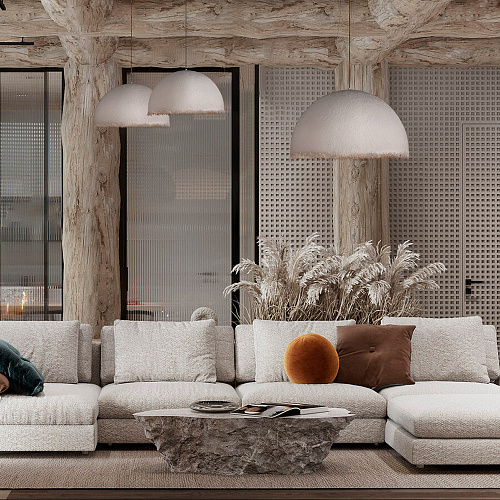 Подвесной светильник 60 см, Loft IT Plancton 10372/600, белый-стекловолокно