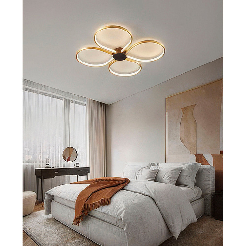 Потолочный светильник 62*7-7 см, 1*LED, 53W, 3000K, Lussole Lowell LSP-7351, матовое золото