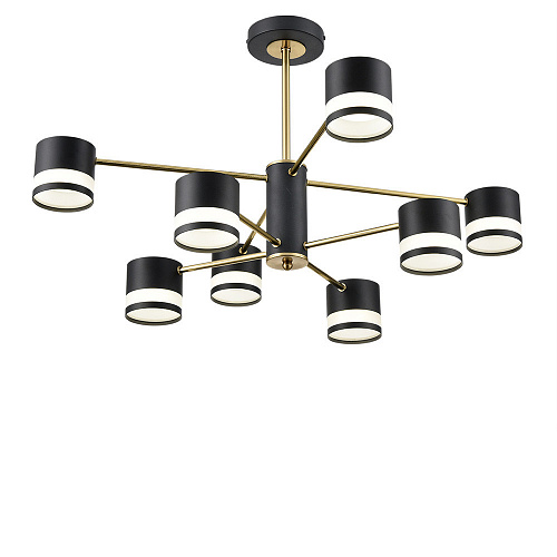 Люстра потолочная 8*GX53 8240/8C черный, латунь Comfi LANIKA Lumion