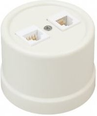  Розетка компьютерная 2-ая (RJ45) BIRONI Пластик Cлоновая кость B1-302-211