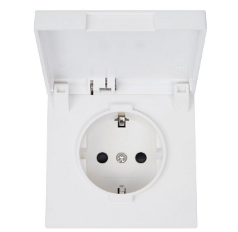 Розетка с крышкой Jasmart FD IP44, soft touch белый матовый FD5505PWM