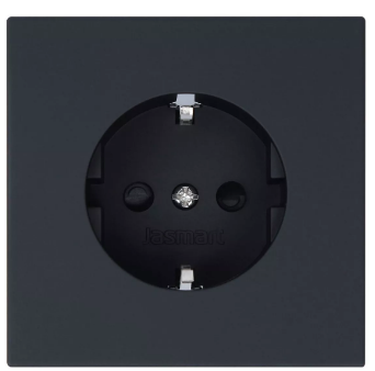 Розетка с защитными шторками JASMART FD Черный матовый (soft touch) 5501PBM