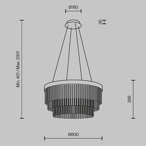 Люстра 40W 2700-3500К Maytoni Trove MOD486PL-L38BSK