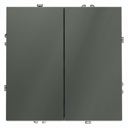 Выключатель двухклавишный Voltum S70, титан VLS020106