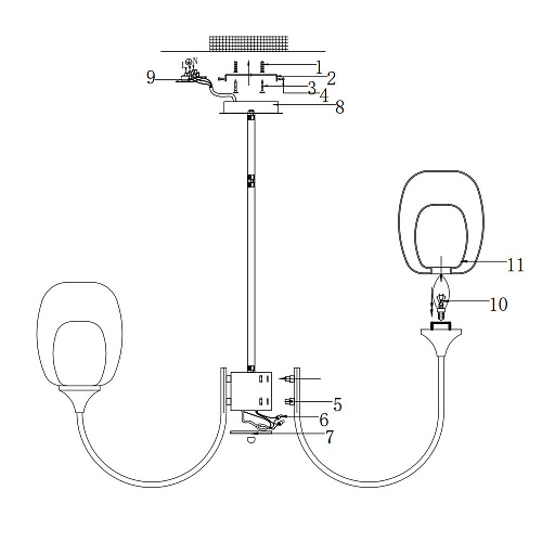 Светильник 95 см, Maytoni Aura MOD016PL-06BS, латунь