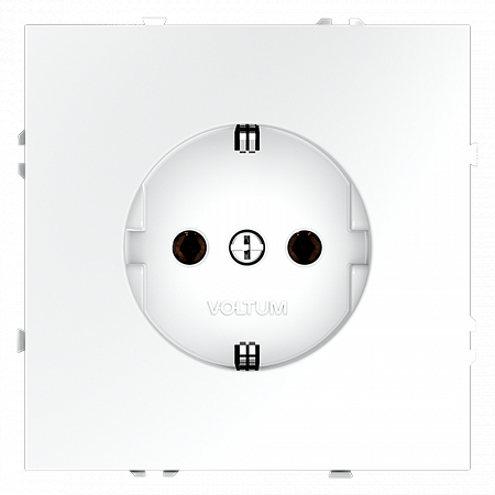 Розетка с заземлением Voltum S70, белый матовый VLS040102
