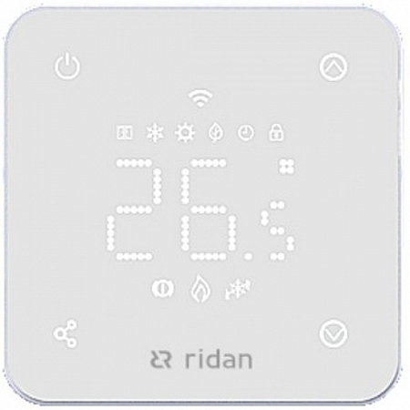 Терморегулятор с Wi-Fi RSmart-F, сенсорный, управление по wi-fi,, с таймером, цвет - белый 088L1142R