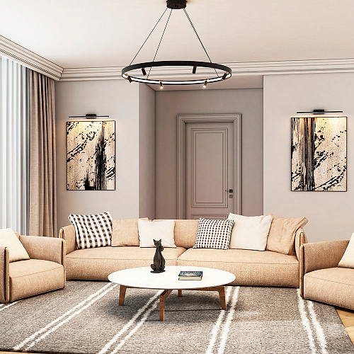 Светильник светодиодный диаметр 100 см, 66W LED, 3000-4000-6000K, Odeon Light HIGHTECH 4317/93L, черный