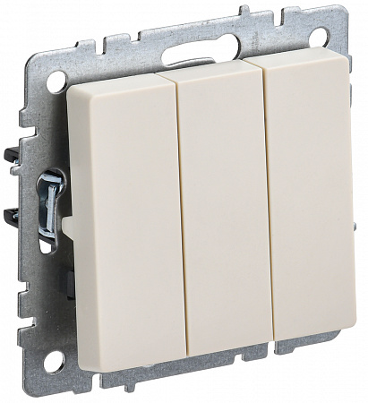 Выключатель 3 клавишный 10А бежевый BRITE BR-V30-0-10-K10 IEK