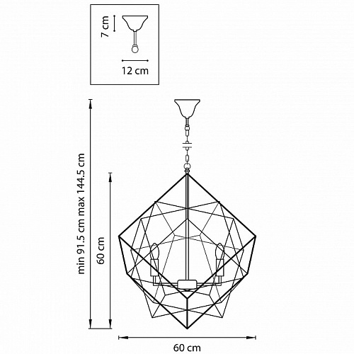 Подвесная люстра Lightstar Gabbia 732267 60 см черный