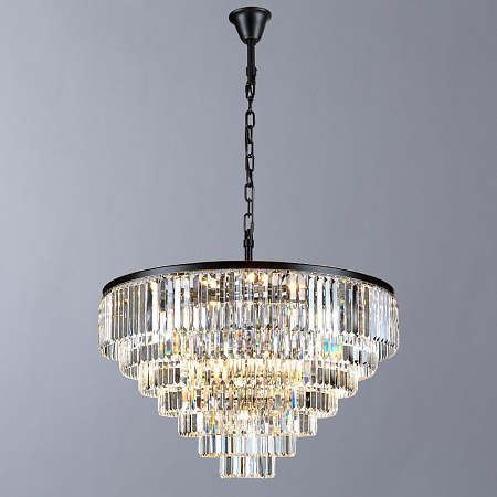 Подвесная люстра Divinare Nova 3001/01 LM-25, диаметр 120 см, черный-хрусталь