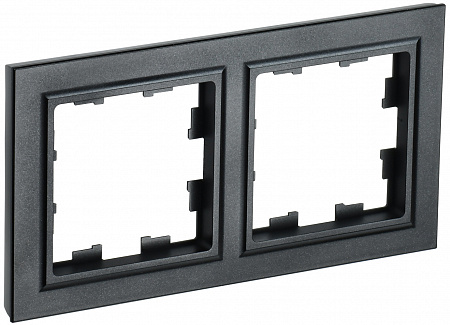 Рамка 2 поста черный BRITE BR-M22-K02 IEK