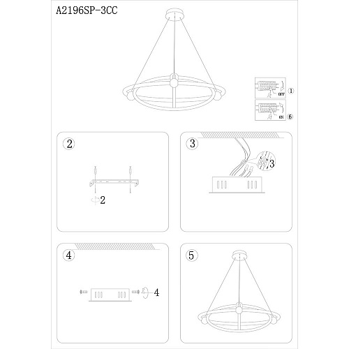 Светильник 80 см, 75W, 3000-6000K, Arte Lamp Harley A2196SP-3CC, хром