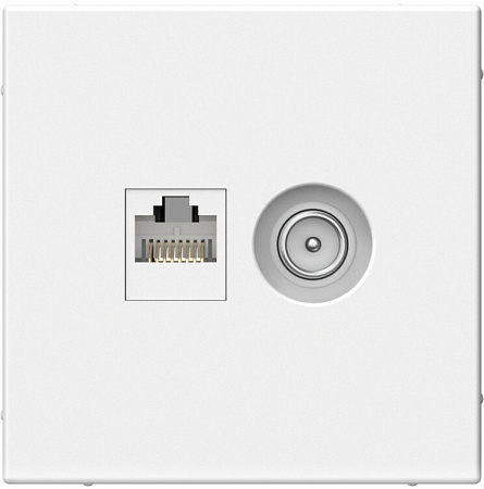 РОЗЕТКА двойная ТВ + компьютерная RJ45, кат. 5Е , ArtGallery, цвет Лотос, GAL001389