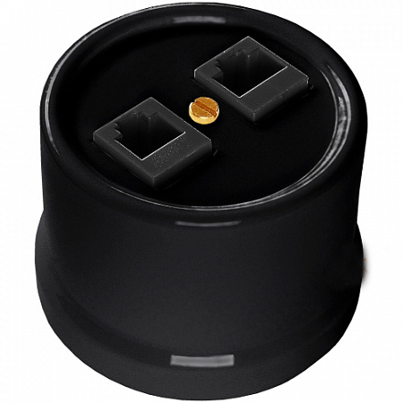  Розетка компьютерная 2-ая (RJ45) BIRONI Пластик Черный B1-302-23