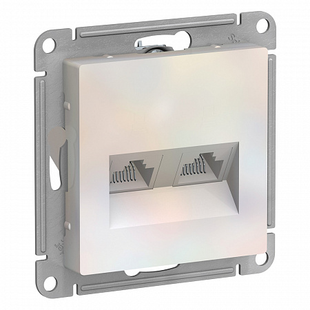 Розетка компьютерная 2хRJ45 кат.5E жемчуг AtlasDesign ATN000485