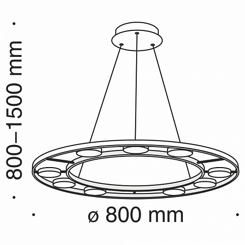 Светильник 80 см, 63W, 3000K Maytoni Fad MOD070PL-L63B3K, черный