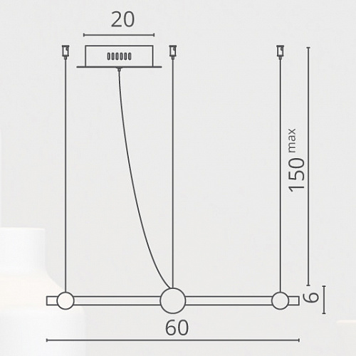 Светильник 60 см, 53W, 4000К Divinare Amadeo 1123/04 SP-65 черный