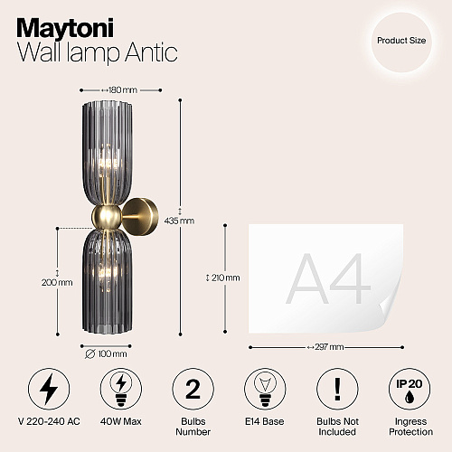 Бра Maytoni Antic MOD302WL-02GR
