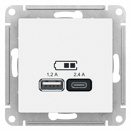  Розетка USB A+С AtlasDesign Белый ATN000139