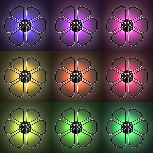 Люстра потолочная светодиодная с пультом CL233A275E кофейный Сезар Смарт RGB Citilux