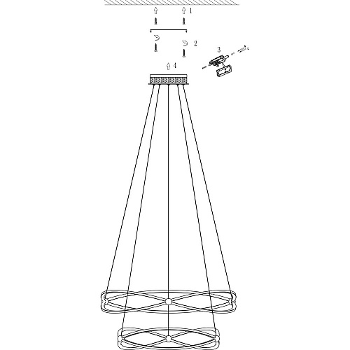 Подвесной светодиодный светильник Maytoni Weave MOD062PL-L103CH3K, 103W LED, 3000K, диаметр 80 см, никель
