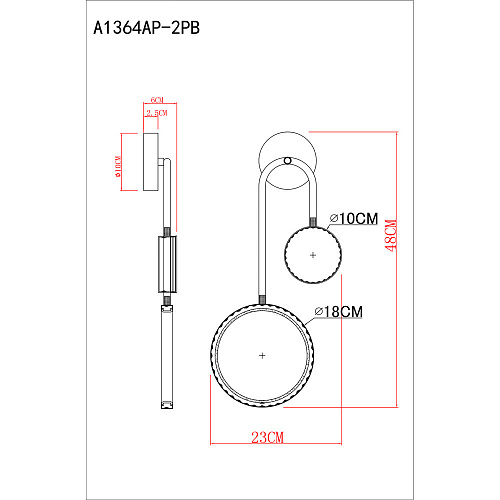 Бра Arte Lamp Holly A1364AP-2PB