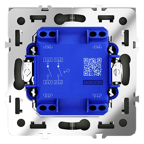 Выключатель двухклавишный Voltum S70, титан VLS020106