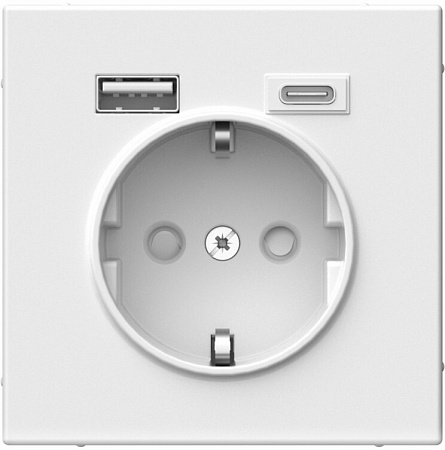 РОЗЕТКА с 2 USB А+С , ArtGallery, цвет Лотос, GAL001332