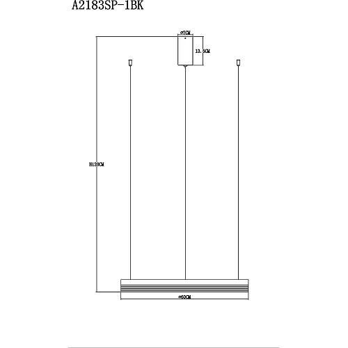 Светильник 60 см, 76W, 3000K-6000K Arte Lamp MERCURY A2183SP-1BK черный