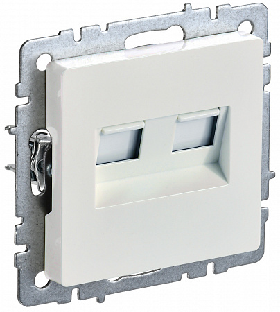 Розетка компьютерная двойная кат.5E RJ45 жемчуг IEK BRITE BR-K20-1-K36