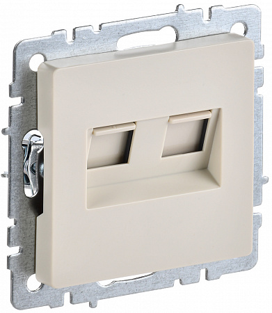 Розетка компьютерная двойная RJ45 кат.5E РК10-2-БрКр бежевый BRITE BR-K20-1-K10 IEK 