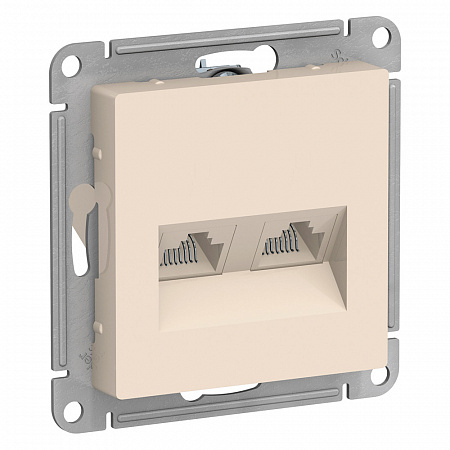 Розетка компьютерная 2хRJ45 кат.5E бежевый AtlasDesign ATN000285