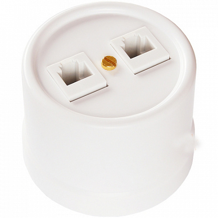  Розетка компьютерная 2-ая (RJ45) BIRONI Пластик Бел B1-302-21