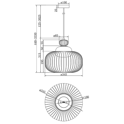 Подвесной светильник Maytoni Levitation 40W G9 MOD376PL-01G