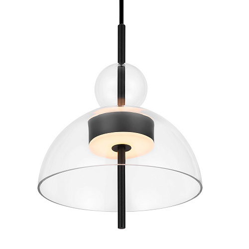 Подвесной светодиодный светильник 12W 3000К MOD185PL-L6B3K1 чёрный/прозрачный Bangkok Maytoni