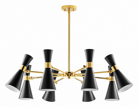 Люстра на составной штанге Lightstar Dumo 816087, диаметр 86 см, черный-золото