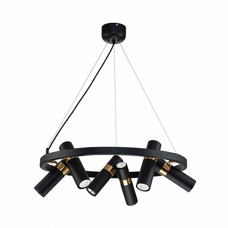 Подвесная люстра Favourite Light point 2997-6P, D650*H290/1220, каркас светильника сочетает два цвета - золотая гальваника и черный, поворотный плафон, лампу GU10 можно менять