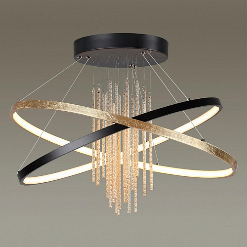 Светильник 60 см, 70W, 4000K Odeon Light L-vision Monica 3901/70CL, черный, золото