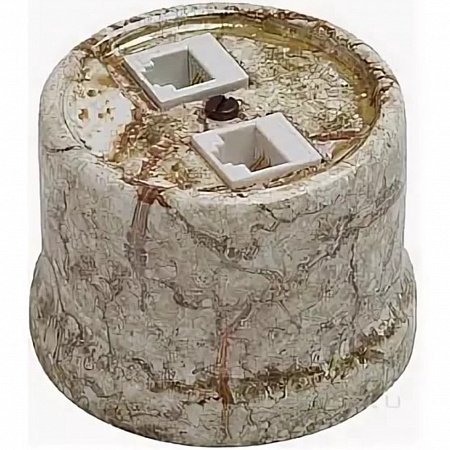 Розетка комп.(RJ45) 2-ая BIRONI Керамика Мрамор B1-302-09