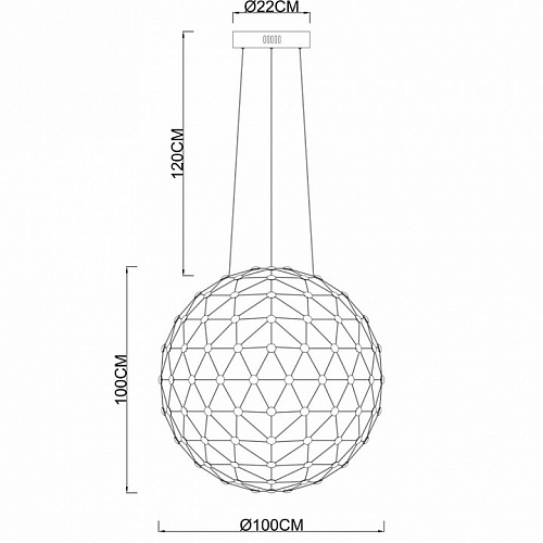 Светодиодный подвес Divinare Cristallino 1610/02 SP-140, LED 140W, 3000K, диаметр 100 см