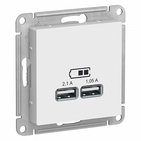 Розетка USB 2 порта белый AtlasDesign ATN000133