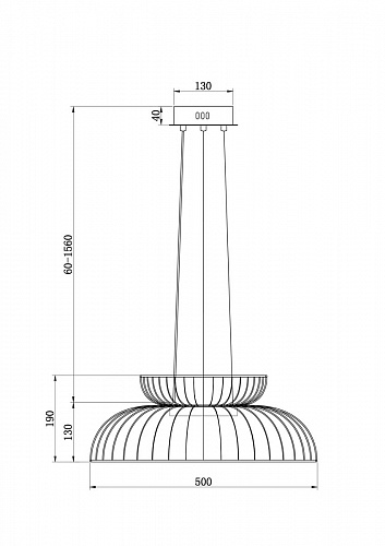 Светильник 50 см, 8W, 3000K, Freya Citrus FR5398PL-L6B, черный