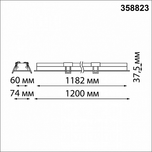 Встраиваемый линейный светильник LED 4000K 48W Novotech Iter 358823